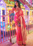 Virtual Pink Banarasi Woven Soft Silk Saree