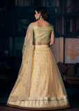 “Exclusive Offer” : Beige Georgette Embroidered Lehenga