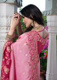 Barbie Pink Heavy Embroidered Designer Silk Saree