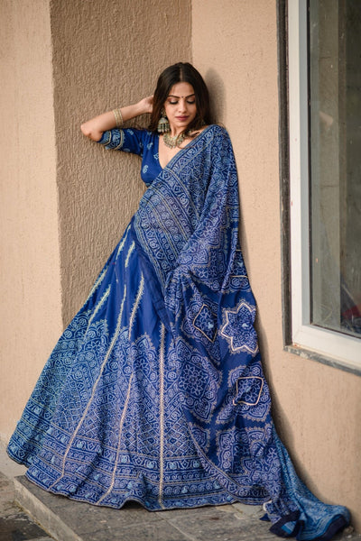 Amazing Bandhani Print With Gota Patti Work Traditional Lehenga Choli