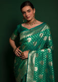 “Exclusive Offer” : Green Woven Banarasi Silk Saree