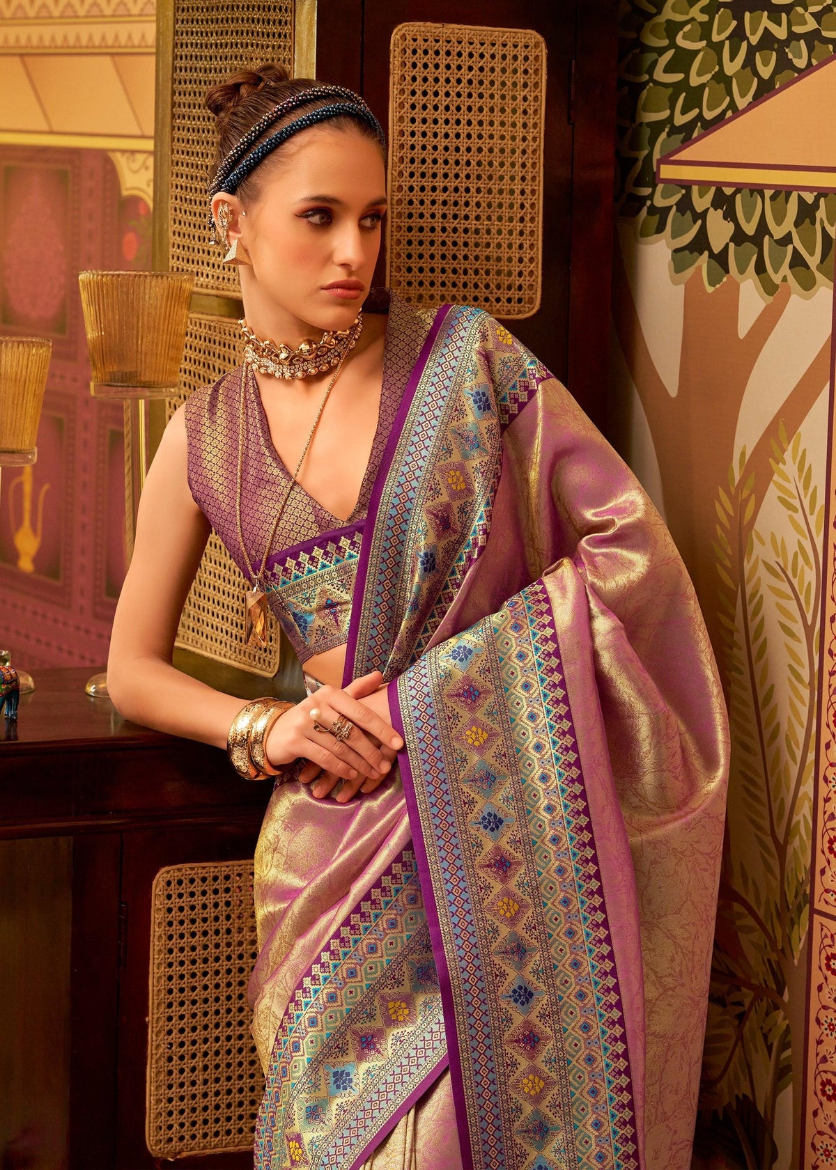 Delight Pink Kanjivaram Saree