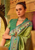Bright Lime Green Kanjivaram  Saree