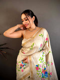 Artisan Tussar Floral Ghicha Weaving Saree