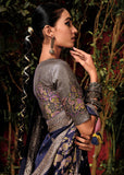 Twilight Blue Woven Banarasi Silk Saree With Brocade Blouse