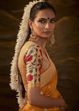 Bronze Orange Woven Paithani Banarasi Soft Silk Saree
