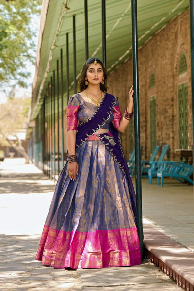 Kanjivaram Designer Zari Work Lehenga Choli - women's fashion mart