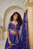 Crimson Elegance Minimalist Peacock And Leaf Motif Bridal Lehenga