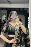 Black Embossed Designer Beautiful Full Flair Navratri Lehenga Choli
