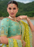 Aruba Blue Heavy Embroidered Designer Lehenga Set