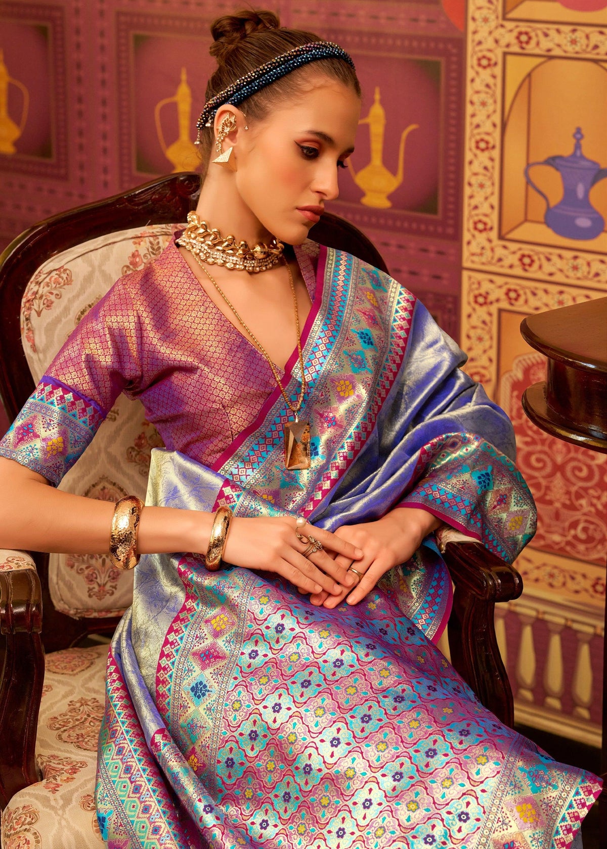 Lavender Purple Kanjivaram Saree