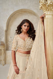 Crimson Elegance Minimalist Peacock And Leaf Motif Bridal Lehenga