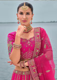 Wedding Pink Heavy Embroidered Designer Lehenga