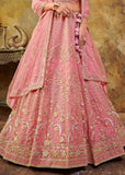 Blossom Pink Heavy Embroidered Designer Lehenga