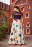 Fancy Designer White And Purple Embroidered Navratri Lehenga Choli -WOMEN FASHION Default Title women's fashion mart