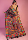Black And Multicolor Woven Kashmiri Jamewar Silk Saree