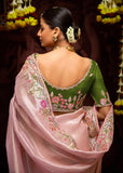 Delight Pink Banarasi Embroidered Designer Silk Saree