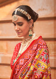 Yellow And Red Printed Patola Silk Saree