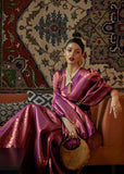 Orchid Purple Woven Banarasi Brocade Silk Saree