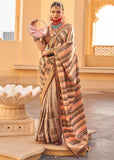 Almond Beige Printed Soft Silk Saree