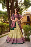 Heritage Inspired Vichitra Silk Printed Luxury Lehenga Set With Elegant Flare