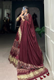 Gaji Silk Lehenga Choli With Digital Print And Lagadi Patta - women's fashion mart