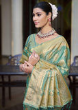 Neptune Green Woven Banarasi Silk Saree