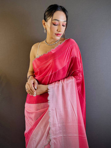 Elegant Rainbow Stone Saree  women's fashion mart
