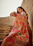Cream Beige Woven Kashmiri Jamewar Saree