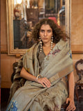 Exquisite Soft Weaved Digital Printed Grey Saree - women's fashion mart