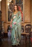 Precious Soft Weaved Digital Printed Sea Green Saree - women's fashion mart