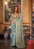 Precious Soft Weaved Digital Printed Sea Green Saree - women's fashion mart