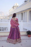 Designer Zari Sequins Embroidered Lehenga Choli Set With Dupatta