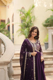Amazing Festive Wear Faux Georgette Sequins Worked Gown - women's fashion mart