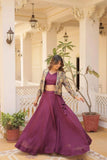 Exclusive Ready-to-Wear Lehenga Choli -WOMEN FASHION Wine women's fashion mart
