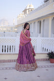 Designer Zari Sequins Embroidered Lehenga Choli Set With Dupatta
