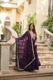 Amazing Festive Wear Faux Georgette Sequins Worked Gown - women's fashion mart