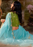 Angel Blue Embroidered Designer Silk Saree
