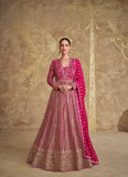 Peerless Pink Georgette Embroidered Anarkali Suit - women's fashion mart