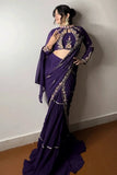 Traditional Ready To Wear Red Colour Saree For Karwa Chauth -Saree Red women's fashion mart
