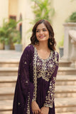 Amazing Festive Wear Faux Georgette Sequins Worked Gown - women's fashion mart