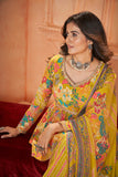 Mesmerizing Floral Printed Yellow  Silk Salwar Kameez - women's fashion mart