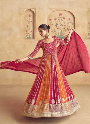 Ravishing Red Thread Embroidered Anarkali Suit - women's fashion mart