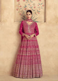 Phenomenal Pink Thread Embroidered Anarkali Suit - women's fashion mart