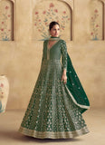 Designer and Stylish Dark Green Embroidered Anarkali Suit - women's fashion mart