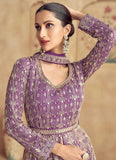 Luxurious Lavender Thread Embroidered Anarkali Suit - women's fashion mart