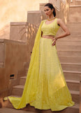 Glorious Traditional Embroidered Ombre Yellow Lehenga Choli - women's fashion mart