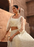 Designer Lucknowi Embroidered White Lehenga Choli - women's fashion mart