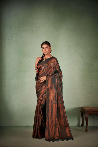 Dark Green Kanjivaram Art Silk Saree - Default Title women's fashion mart