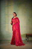 Dark Pink Kanjivaram Art Silk Saree - Default Title women's fashion mart